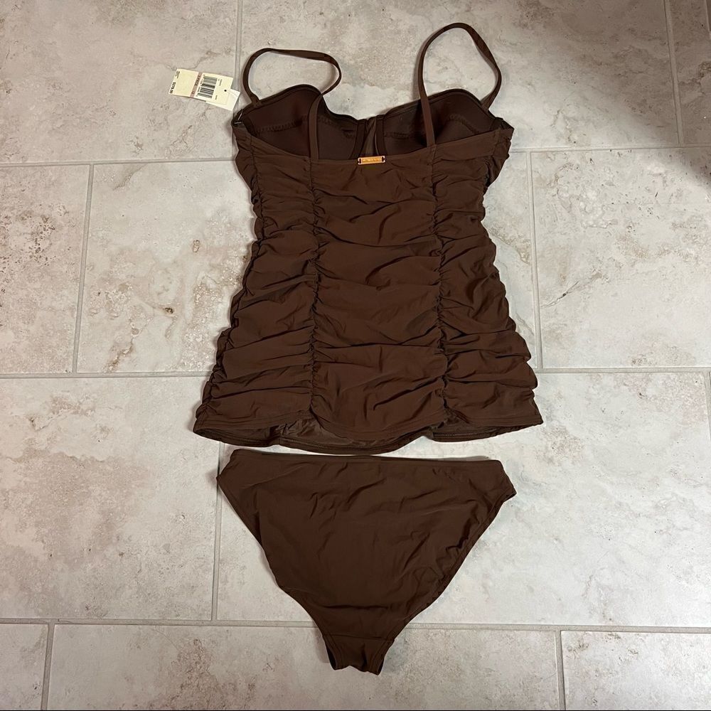 NWT vintage Michael Kors tankini size 12. Perfect condition. Color Bark. - Picture 2 of 7